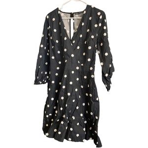 NEW York&Co Black and White Polka Dot Dress Size M